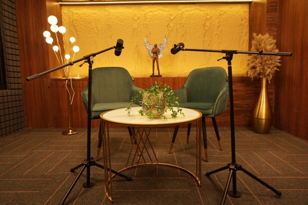 Studio lighting and camera equipment at Studio Teczie