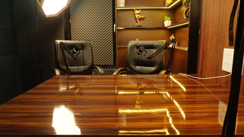 Content creation space with creative lighting at Studio Teczie
