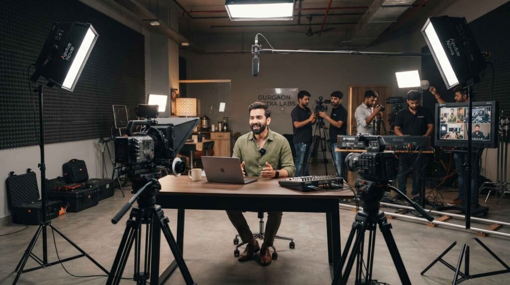 YouTube Video Shooting Studio in Gurgaon: 4K Multi-Camera Setup for Creators, Vloggers, and Educators 3 YouTube Video Shooting Studio in Gurgaon 4K Multi-Camera Setup for Creators, Vloggers, and Educators